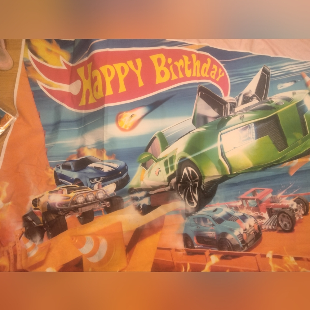 Hot Wheels Birthday Party Banner Supplies Decorations Bundle - Picture 5 of 5
